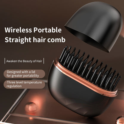 Lazy Wireless Hair Straightener & Curler Comb – Dual-Purpose Portable Styling Tool