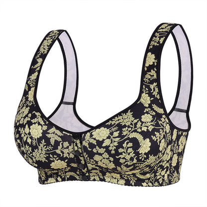 Plus Size Bra A–G Cup 36–52 – Breathable Printed Support Bra for Women