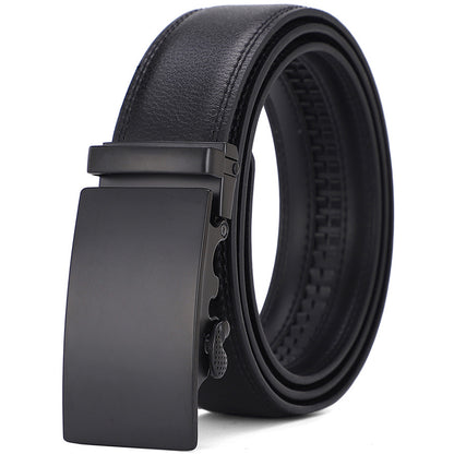 Men’s Genuine Cowhide Leather Belt – Automatic Alloy Buckle Business & Casual