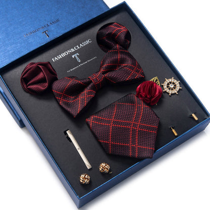 Men’s 8-Piece Bow Tie Set – Formal Jacquard Neckwear for Business, Party & Wedding