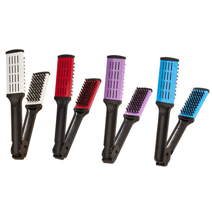 Pull Straight Hair Clip Plate | V-Shape Comb Mane Straightener & Curler