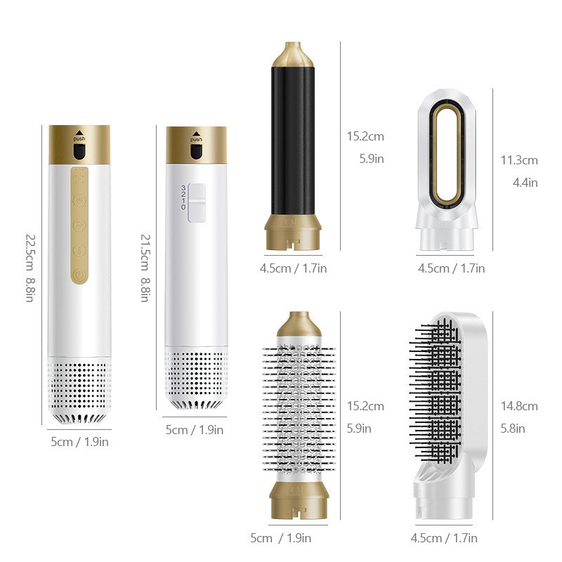 6-in-1 Electric Multifunctional Hot Air Comb – Curling, Straightening & Fluffy Hairstyle Blower Brush