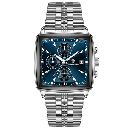 Men’s Multi-functional Quartz Watch – Luminous, Waterproof, Stainless Steel Business Wristwatch