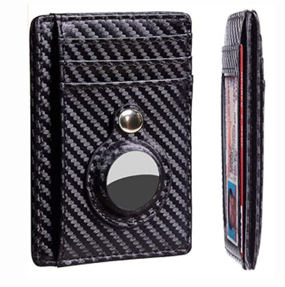 AirTag Wallet for Men – Anti-Theft RFID Slim Leather Card Holder with Money Clip & Apple AirTag Pocket