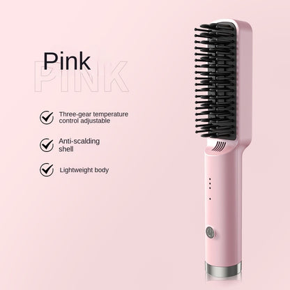 Straight Hair Comb – Electric Hot Comb 2-in-1 Straightener & Curler with 3-Speed Temperature Control