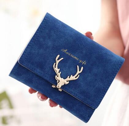 Korean Fashion Frosted Deer Women’s Wallet – PU Leather Multi-Card Coin Purse