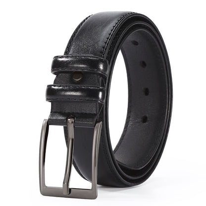 Men’s Business Belt with Alloy Pin Buckle – European & American Fashion Style