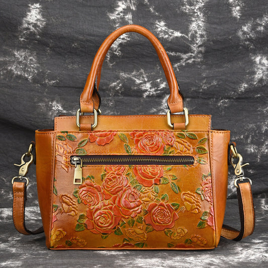 Women’s Genuine Leather Tote Crossbody Handbag – High Quality Top Handle Messenger Shoulder Bag