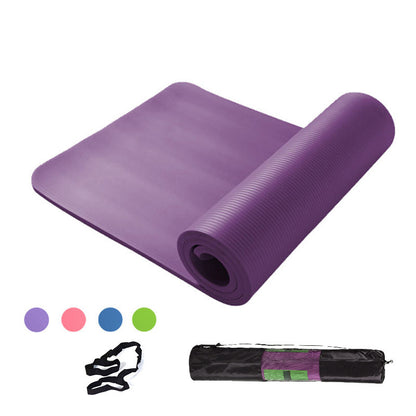 Meditation Quiet Indoor Exercise Mat – NBR 10mm Thick Yoga Set with Strap & Accessories
