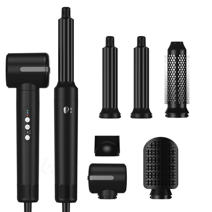 7-in-1 Hot Air Comb – Multifunctional Anion Hair Dryer & Automatic Curler