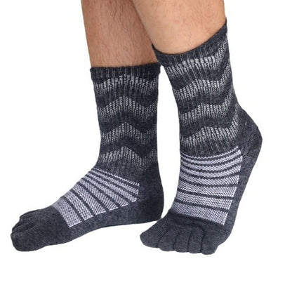 Wool Toe Socks for Men – Thickened Autumn & Winter Mid-Calf Warm Casual Socks