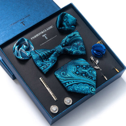Men’s 8-Piece Bow Tie Set – Formal Jacquard Neckwear for Business, Party & Wedding