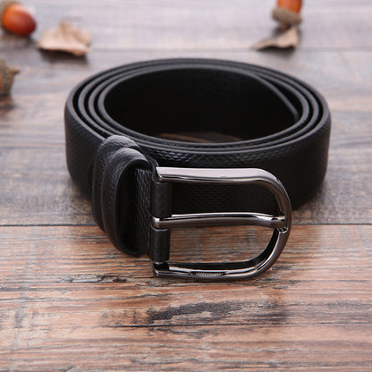 Men’s Business Belt with Alloy Pin Buckle – European & American Fashion Style