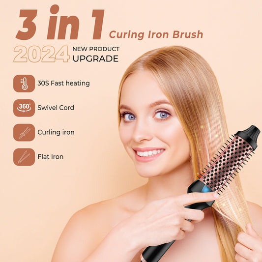 Roller Comb Anion Hair Straightener & Curler with Dual PTC Heater, 9-Temperature Control