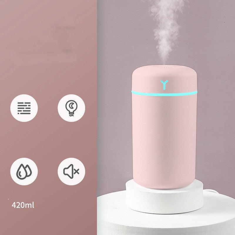 Portable Car Humidifier – Rechargeable Silent Aromatherapy Diffuser with 7-Color LED Light