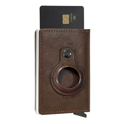 Multifunctional Airtag Wallet – Men’s Short PU Leather Card Holder with RFID & Zipper Pocket
