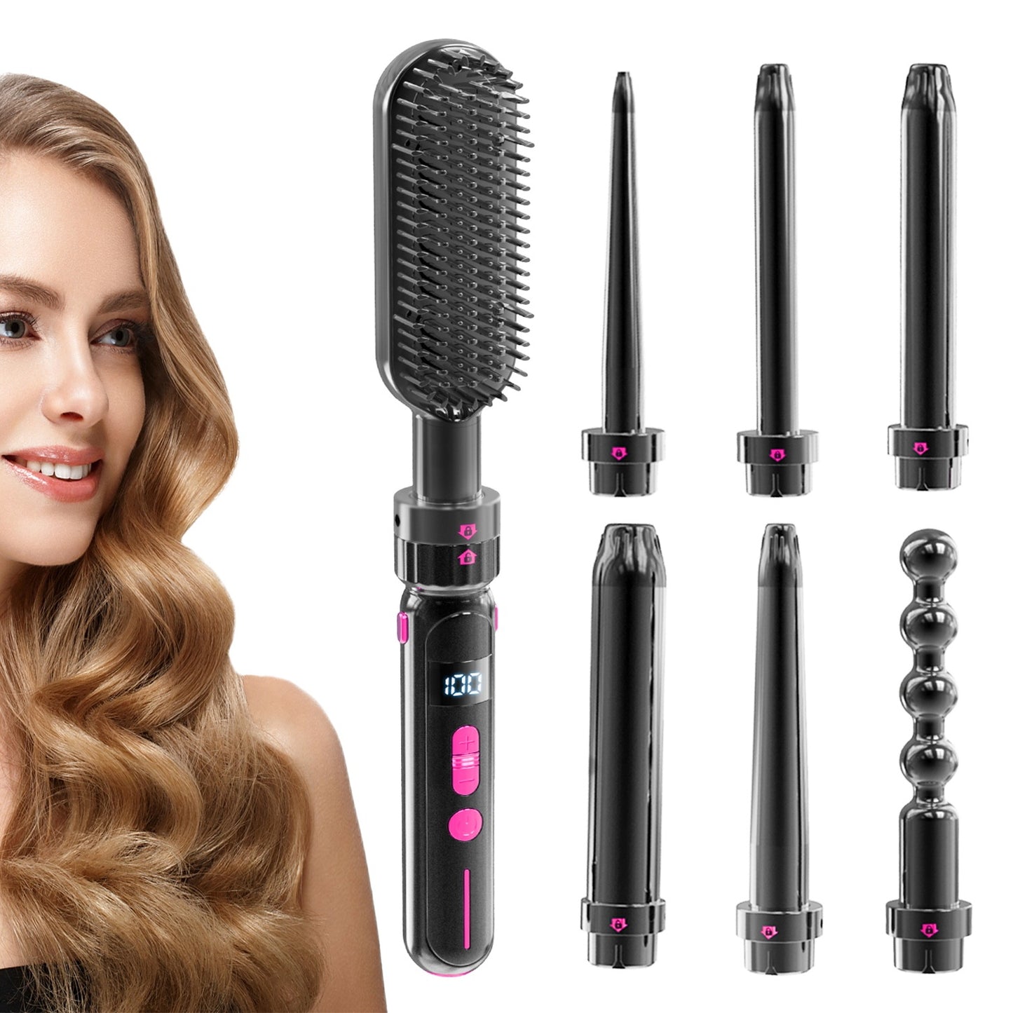 Ceramic Curling Iron & Hair Straightener – Dual-Use Curler Stick with Anti-Scald Design