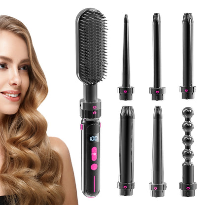 Ceramic Curling Iron & Hair Straightener – Dual-Use Curler Stick with Anti-Scald Design