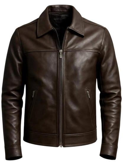 Men's Dark Brown Cowhide Leather Jacket – Handmade in Pakistan, Genuine Biker Style Outerwear, Durable & Stylish Motorcycle Jacket