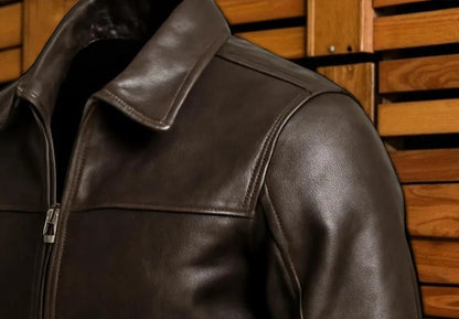 Men's Dark Brown Cowhide Leather Jacket – Handmade in Pakistan, Genuine Biker Style Outerwear, Durable & Stylish Motorcycle Jacket