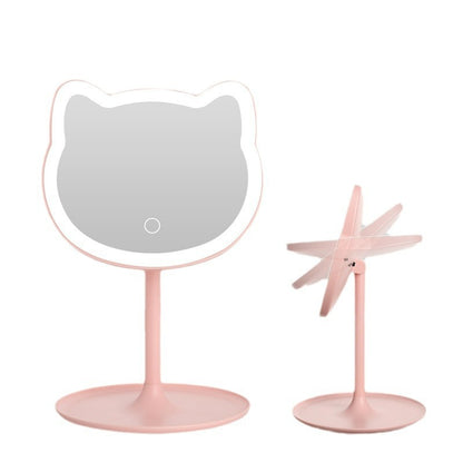 Rechargeable LED Makeup Beauty Mirror – Portable Fill Light Cosmetic Mirror for Bedroom & Students
