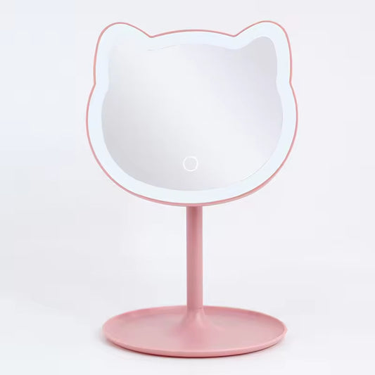 Rechargeable LED Makeup Beauty Mirror – Portable Fill Light Cosmetic Mirror for Bedroom & Students