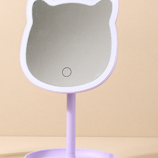 Rechargeable LED Makeup Beauty Mirror – Portable Fill Light Cosmetic Mirror for Bedroom & Students