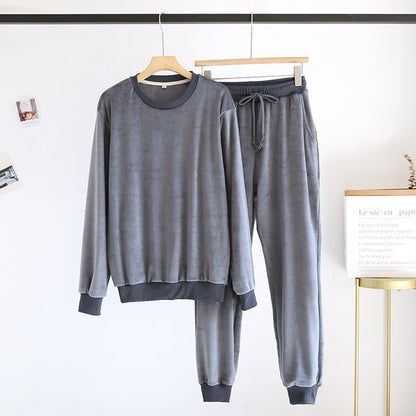 Couple Pajamas Loungewear Set – Cozy Island Velvet Pullover Sleepwear