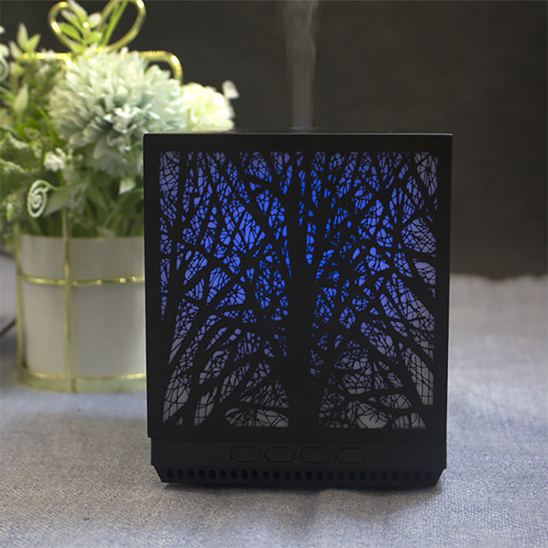 Iron Art Ultrasonic Humidifier – 500ml Metal Essential Oil Diffuser for Home & Office with Bluetooth Option