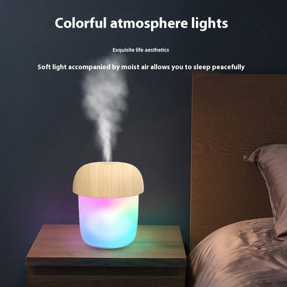 Mushroom Mini USB Humidifier – Portable Desktop & Car Air Diffuser with Ambient Light