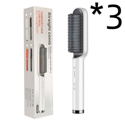 2-In-1 Hair Straightener Hot Comb – Negative Ion Curling Tong & Dual-Purpose Electric Hair Brush