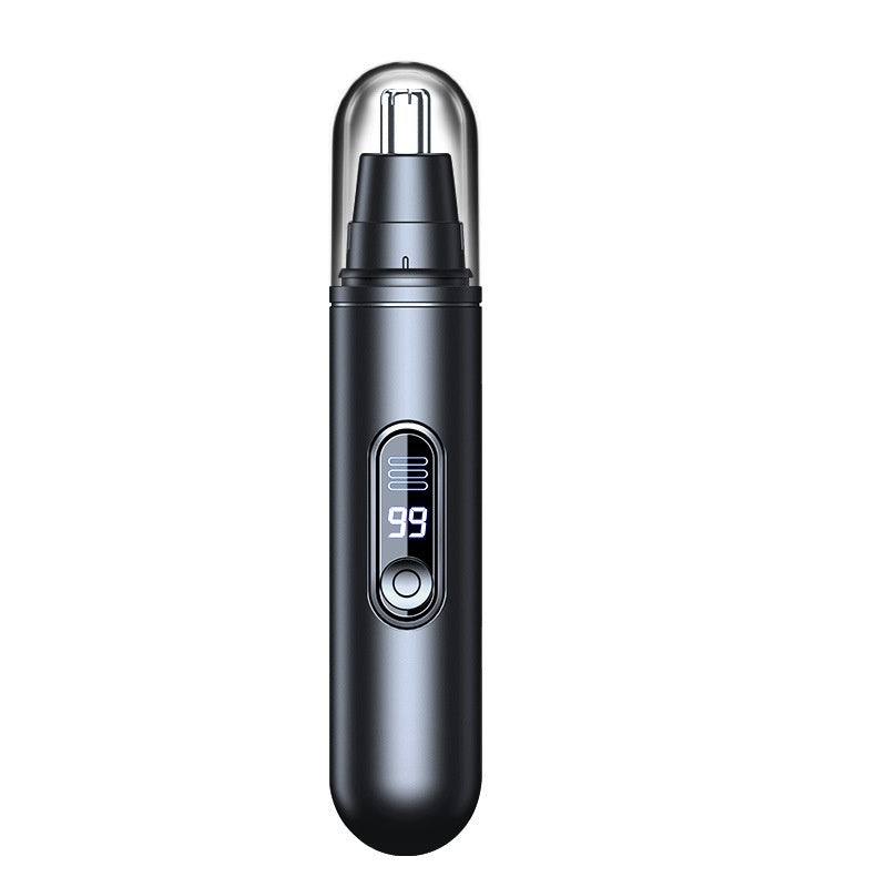 Men’s Electric Nose Hair Trimmer – LED Digital Display, Stainless Steel Blade, Rechargeable Grooming Device