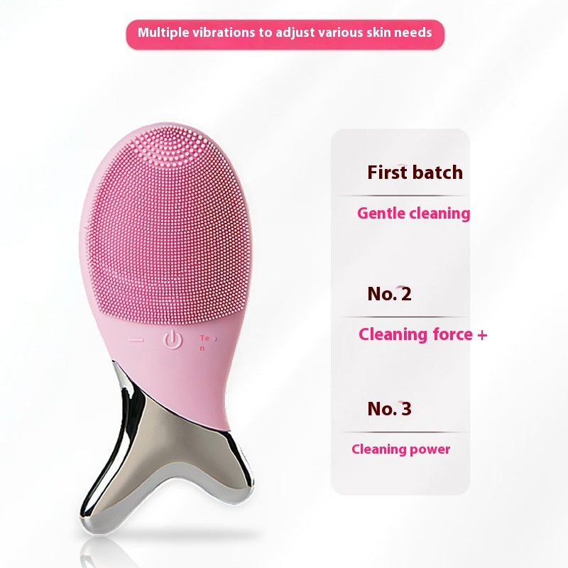 Silicone Ultrasonic Facial Cleansing Brush – Electric Vibration Pore Cleaner & Skin Massager