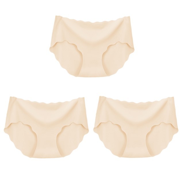 3Pcs Women’s High-Waist Seamless Silk Panties – Soft Breathable Lingerie Set