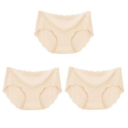3Pcs Women’s High-Waist Seamless Silk Panties – Soft Breathable Lingerie Set