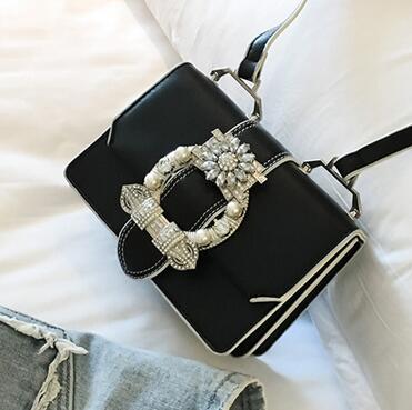 Fashion Designer Diamond Lock Handbag – Elegant Women’s PU Leather Shoulder & Crossbody Bag