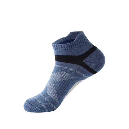 Men’s Summer Thin Cotton Socks – Color Matching Short Tube Non-Slip Sports Wear