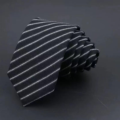 Men’s Business Fashion Tie – Thickened Sanded Fabric Striped & Solid Color Necktie