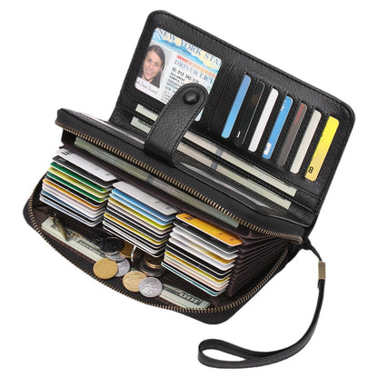 Expanding Card Holder Women’s Long Wallet – PU Leather Passport Bag with Anti-Theft RFID Protection