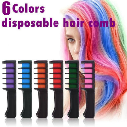 Mini Disposable Hair Color Chalk Comb – Temporary Crayon Dye with Brush for Parties & Cosplay