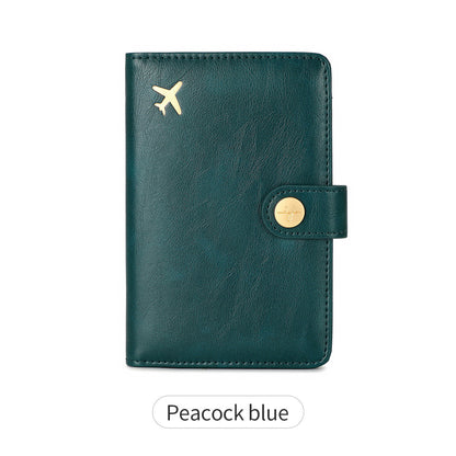 Women’s Multifunctional Passport Holder – PU Leather Travel Document Bag with Anti-Theft Protection
