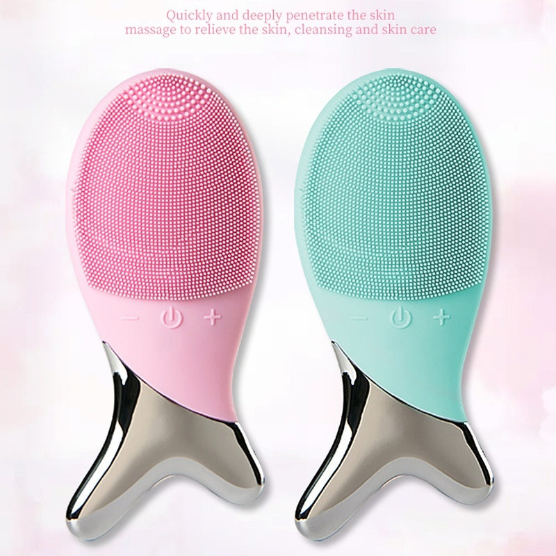 Silicone Ultrasonic Facial Cleansing Brush – Electric Vibration Pore Cleaner & Skin Massager