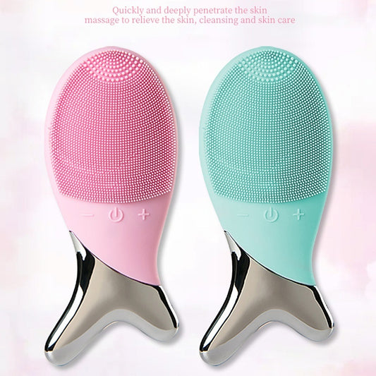 Silicone Ultrasonic Facial Cleansing Brush – Electric Vibration Pore Cleaner & Skin Massager