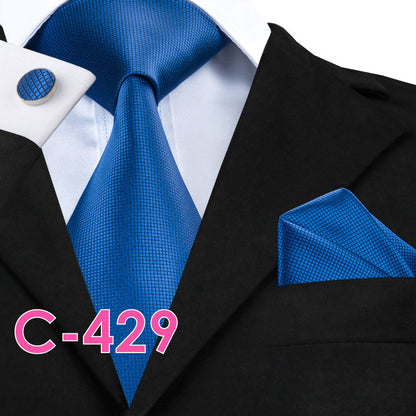 Men’s Solid Color Ribbed Collar Tie – Jacquard Woven Silk Floral Necktie with Wool Lining