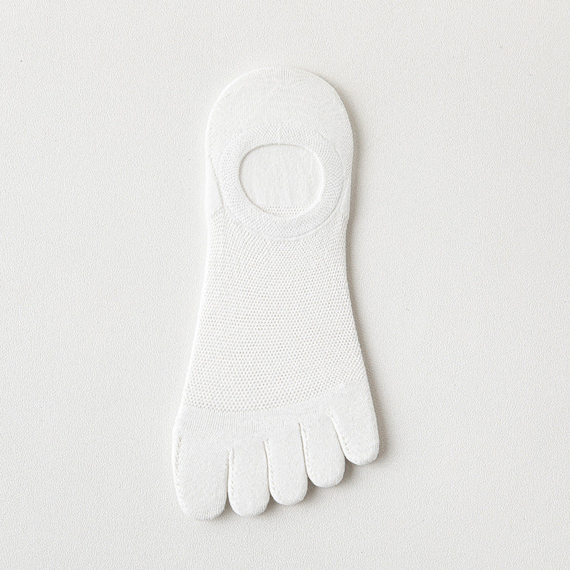 Men’s Thin Mesh Five Finger Invisible Socks – Breathable Cotton No-Show Socks