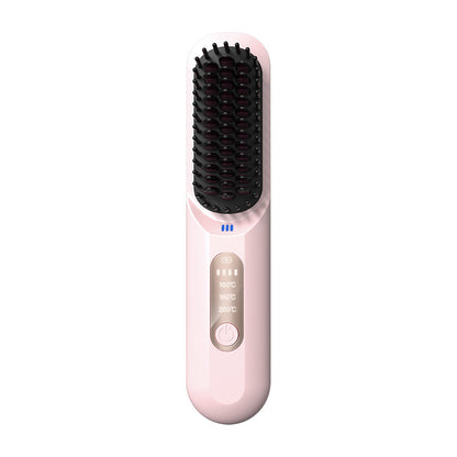 Wireless Hair Straightener Comb with Adjustable Anion Technology – Portable Rechargeable Styling Tool