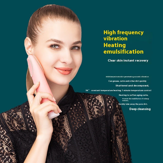 Warm Sensation Electric Facial Cleanser – Ultrasonic Pore Cleaning & Skin Care Brush