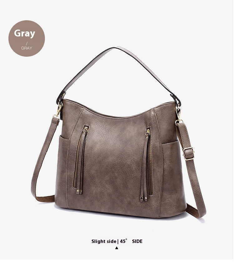 Luxury Women’s Leather Handbag – Large Capacity Messenger Bag, Vintage PU Shoulder Tote with Tassel Design