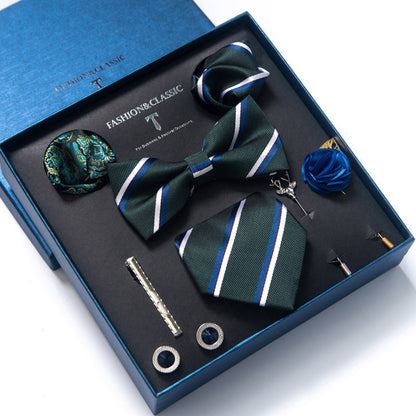 Men’s 8-Piece Bow Tie Set – Formal Jacquard Neckwear for Business, Party & Wedding