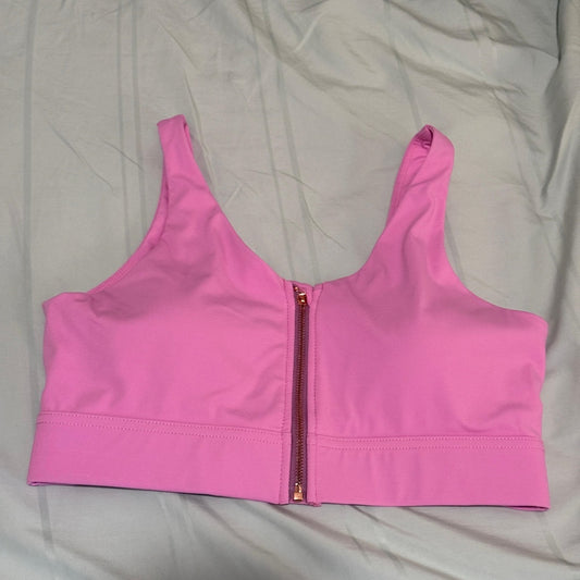 Cloud Activewear Sports Bra – Blue & Pink Nylon Spandex Fitness Top